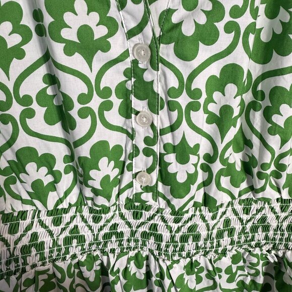 Boden Elena Cotton Tiered Midi Dress Womens 16-18 Paradise Green Ivy Trellis NWT - Picture 11 of 16